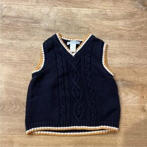 Janie and Jack Toddler Cable Knit Sweater Vest 12-18 M Navy Baby Tennis Prep